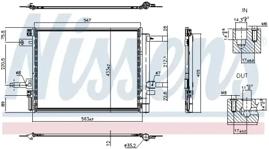Kondensator, Klimaanlage NISSENS 941406 Bild Kondensator, Klimaanlage NISSENS 941406