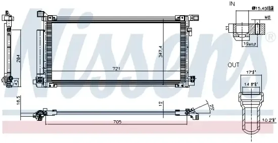 Kondensator, Klimaanlage NISSENS 941433 Bild Kondensator, Klimaanlage NISSENS 941433