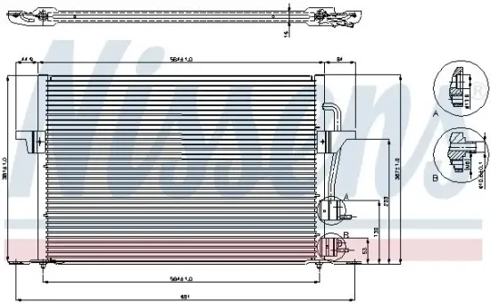 Kondensator, Klimaanlage NISSENS 94308 Bild Kondensator, Klimaanlage NISSENS 94308