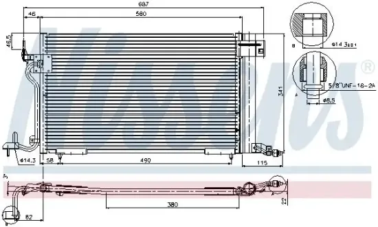 Kondensator, Klimaanlage NISSENS 94313 Bild Kondensator, Klimaanlage NISSENS 94313