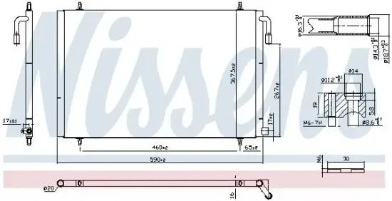 Kondensator, Klimaanlage NISSENS 94392 Bild Kondensator, Klimaanlage NISSENS 94392