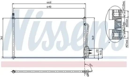 Kondensator, Klimaanlage NISSENS 94432 Bild Kondensator, Klimaanlage NISSENS 94432