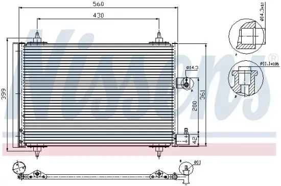 Kondensator, Klimaanlage NISSENS 94534 Bild Kondensator, Klimaanlage NISSENS 94534