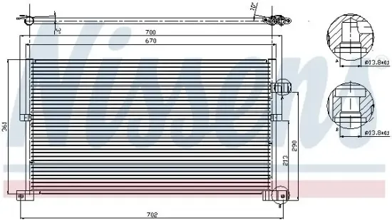 Kondensator, Klimaanlage NISSENS 94586 Bild Kondensator, Klimaanlage NISSENS 94586