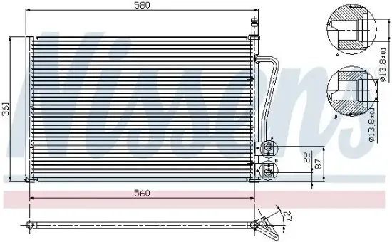 Kondensator, Klimaanlage NISSENS 94587 Bild Kondensator, Klimaanlage NISSENS 94587