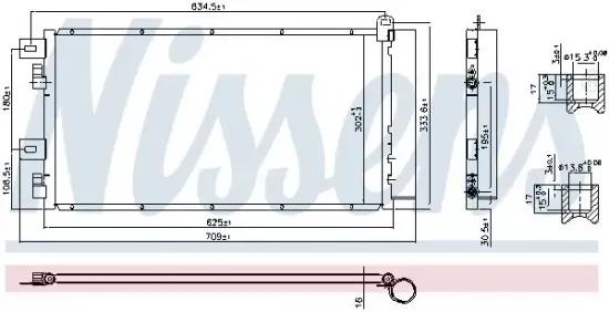Kondensator, Klimaanlage NISSENS 94591 Bild Kondensator, Klimaanlage NISSENS 94591