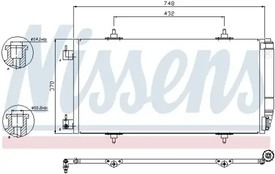 Kondensator, Klimaanlage NISSENS 94629 Bild Kondensator, Klimaanlage NISSENS 94629