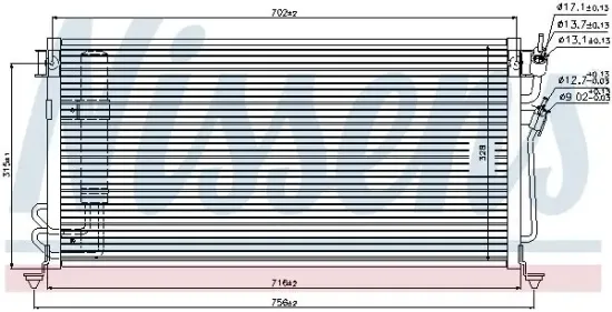 Kondensator, Klimaanlage NISSENS 94748 Bild Kondensator, Klimaanlage NISSENS 94748