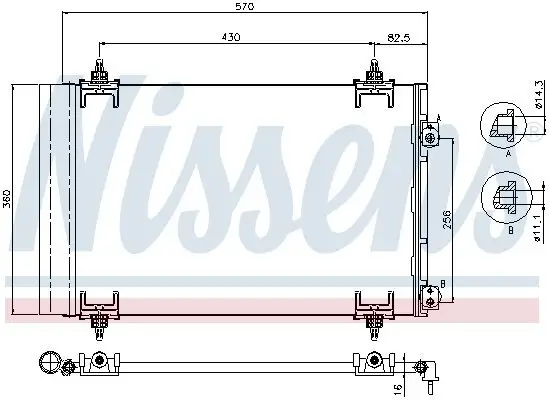 Kondensator, Klimaanlage NISSENS 94826 Bild Kondensator, Klimaanlage NISSENS 94826