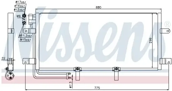 Kondensator, Klimaanlage NISSENS 94834 Bild Kondensator, Klimaanlage NISSENS 94834