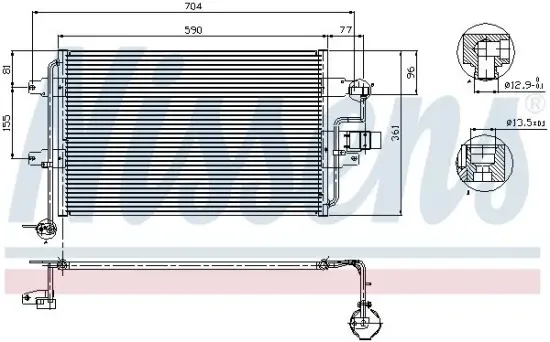 Kondensator, Klimaanlage NISSENS 94838 Bild Kondensator, Klimaanlage NISSENS 94838