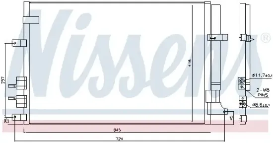 Kondensator, Klimaanlage NISSENS 94871 Bild Kondensator, Klimaanlage NISSENS 94871