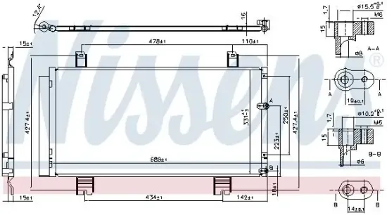 Kondensator, Klimaanlage NISSENS 94950 Bild Kondensator, Klimaanlage NISSENS 94950