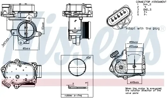 Drosselklappenstutzen 5 V NISSENS 955003 Bild Drosselklappenstutzen 5 V NISSENS 955003