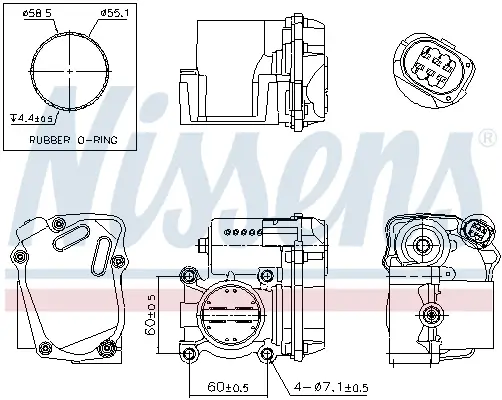 Drosselklappenstutzen 12 V NISSENS 955004 Bild Drosselklappenstutzen 12 V NISSENS 955004