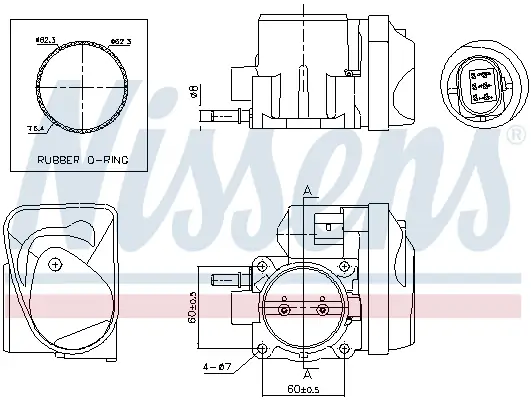 Drosselklappenstutzen 12 V NISSENS 955005 Bild Drosselklappenstutzen 12 V NISSENS 955005