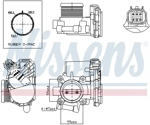 Drosselklappenstutzen 12 V NISSENS 955009 Bild Drosselklappenstutzen 12 V NISSENS 955009