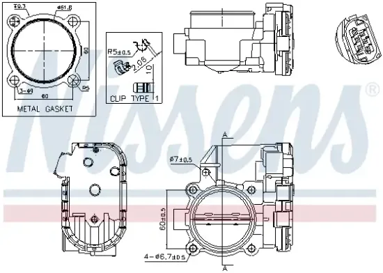 Drosselklappenstutzen 12 V NISSENS 955010 Bild Drosselklappenstutzen 12 V NISSENS 955010