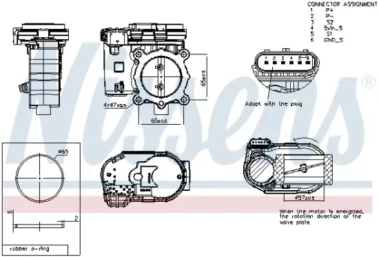 Drosselklappenstutzen 5 V NISSENS 955011 Bild Drosselklappenstutzen 5 V NISSENS 955011
