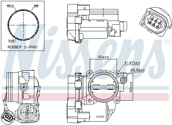 Drosselklappenstutzen 12 V NISSENS 955032 Bild Drosselklappenstutzen 12 V NISSENS 955032