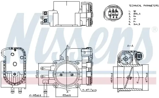 Drosselklappenstutzen 12 V NISSENS 955036 Bild Drosselklappenstutzen 12 V NISSENS 955036