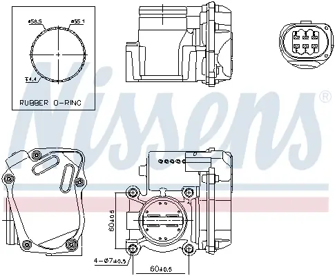 Drosselklappenstutzen 12 V NISSENS 955040 Bild Drosselklappenstutzen 12 V NISSENS 955040