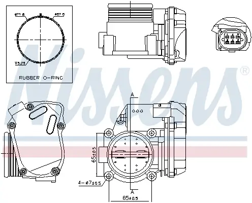 Drosselklappenstutzen 12 V NISSENS 955041 Bild Drosselklappenstutzen 12 V NISSENS 955041