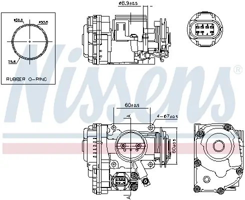 Drosselklappenstutzen 12 V NISSENS 955042 Bild Drosselklappenstutzen 12 V NISSENS 955042