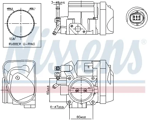 Drosselklappenstutzen 12 V NISSENS 955043 Bild Drosselklappenstutzen 12 V NISSENS 955043