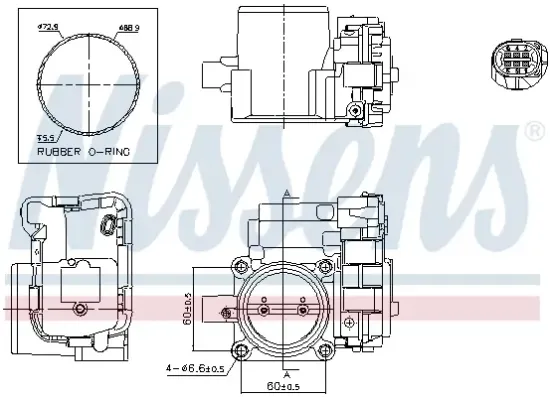 Drosselklappenstutzen 12 V NISSENS 955054 Bild Drosselklappenstutzen 12 V NISSENS 955054