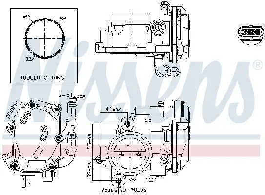 Drosselklappenstutzen 12 V NISSENS 955056 Bild Drosselklappenstutzen 12 V NISSENS 955056