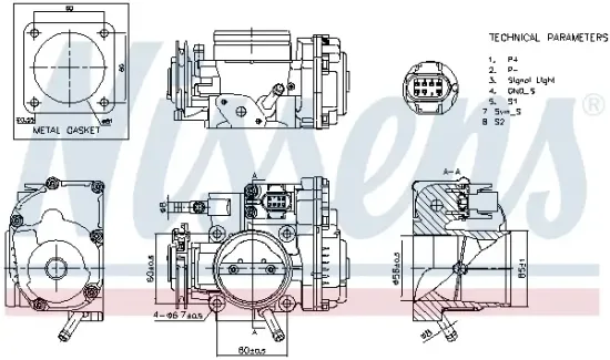 Drosselklappenstutzen 12 V NISSENS 955063 Bild Drosselklappenstutzen 12 V NISSENS 955063