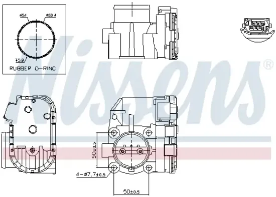 Drosselklappenstutzen 12 V NISSENS 955075 Bild Drosselklappenstutzen 12 V NISSENS 955075