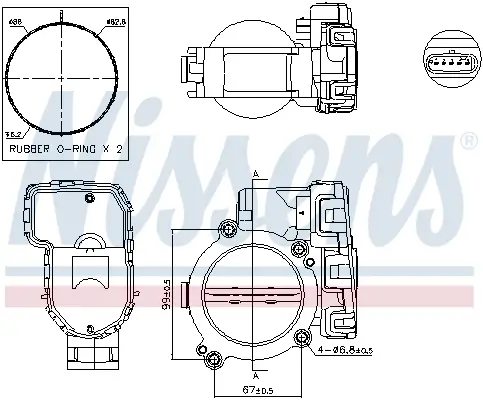 Drosselklappenstutzen 12 V NISSENS 955076 Bild Drosselklappenstutzen 12 V NISSENS 955076
