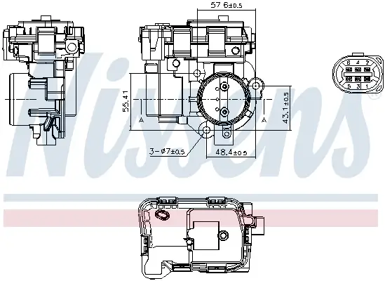 Drosselklappenstutzen 12 V NISSENS 955082 Bild Drosselklappenstutzen 12 V NISSENS 955082