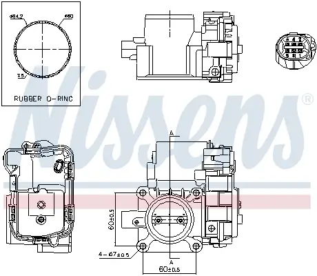 Drosselklappenstutzen 12 V NISSENS 955088 Bild Drosselklappenstutzen 12 V NISSENS 955088