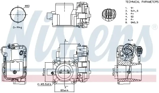 Drosselklappenstutzen 12 V NISSENS 955090 Bild Drosselklappenstutzen 12 V NISSENS 955090