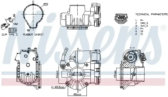 Drosselklappenstutzen 12 V NISSENS 955091 Bild Drosselklappenstutzen 12 V NISSENS 955091