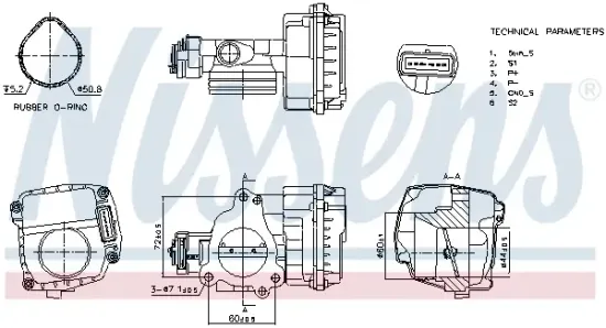 Drosselklappenstutzen 12 V NISSENS 955092 Bild Drosselklappenstutzen 12 V NISSENS 955092