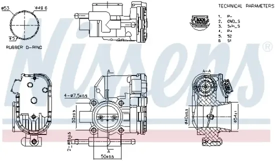 Drosselklappenstutzen 12 V NISSENS 955094 Bild Drosselklappenstutzen 12 V NISSENS 955094