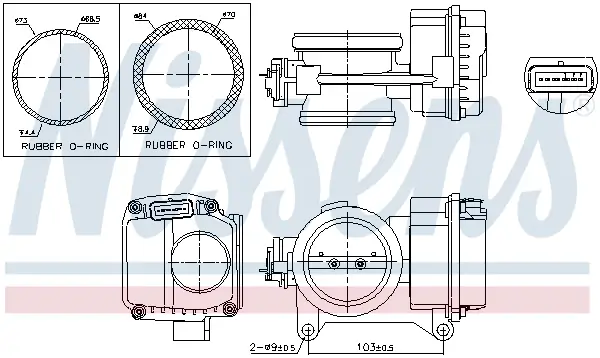 Drosselklappenstutzen 12 V NISSENS 955096
