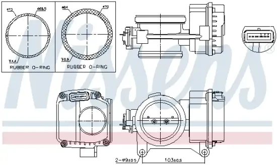 Drosselklappenstutzen 12 V NISSENS 955096 Bild Drosselklappenstutzen 12 V NISSENS 955096