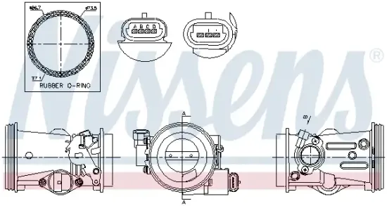 Drosselklappenstutzen 12 V NISSENS 955102 Bild Drosselklappenstutzen 12 V NISSENS 955102