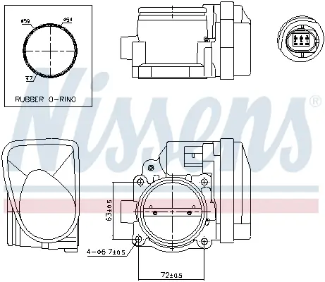 Drosselklappenstutzen 12 V NISSENS 955113 Bild Drosselklappenstutzen 12 V NISSENS 955113