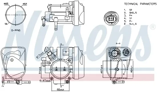 Drosselklappenstutzen 12 V NISSENS 955115 Bild Drosselklappenstutzen 12 V NISSENS 955115