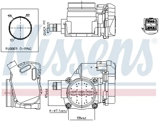 Drosselklappenstutzen 12 V NISSENS 955116 Bild Drosselklappenstutzen 12 V NISSENS 955116