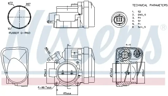 Drosselklappenstutzen 12 V NISSENS 955122 Bild Drosselklappenstutzen 12 V NISSENS 955122