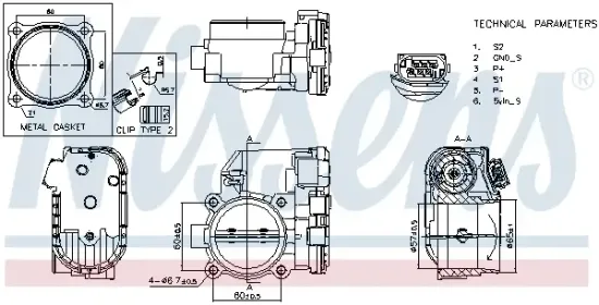 Drosselklappenstutzen 12 V NISSENS 955150 Bild Drosselklappenstutzen 12 V NISSENS 955150