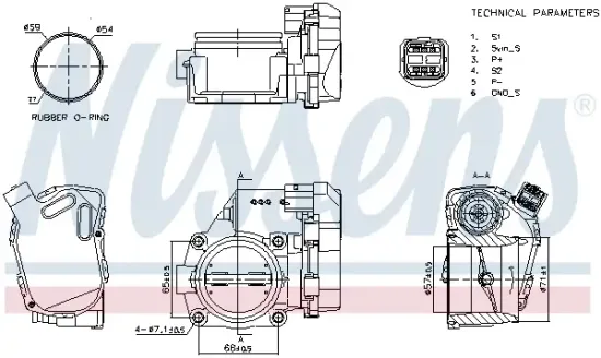 Drosselklappenstutzen 12 V NISSENS 955174 Bild Drosselklappenstutzen 12 V NISSENS 955174