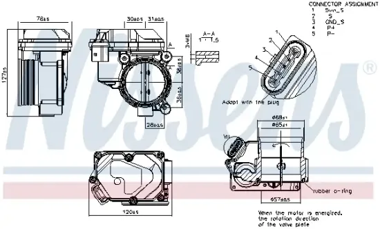 Drosselklappenstutzen 5 V NISSENS 955175 Bild Drosselklappenstutzen 5 V NISSENS 955175